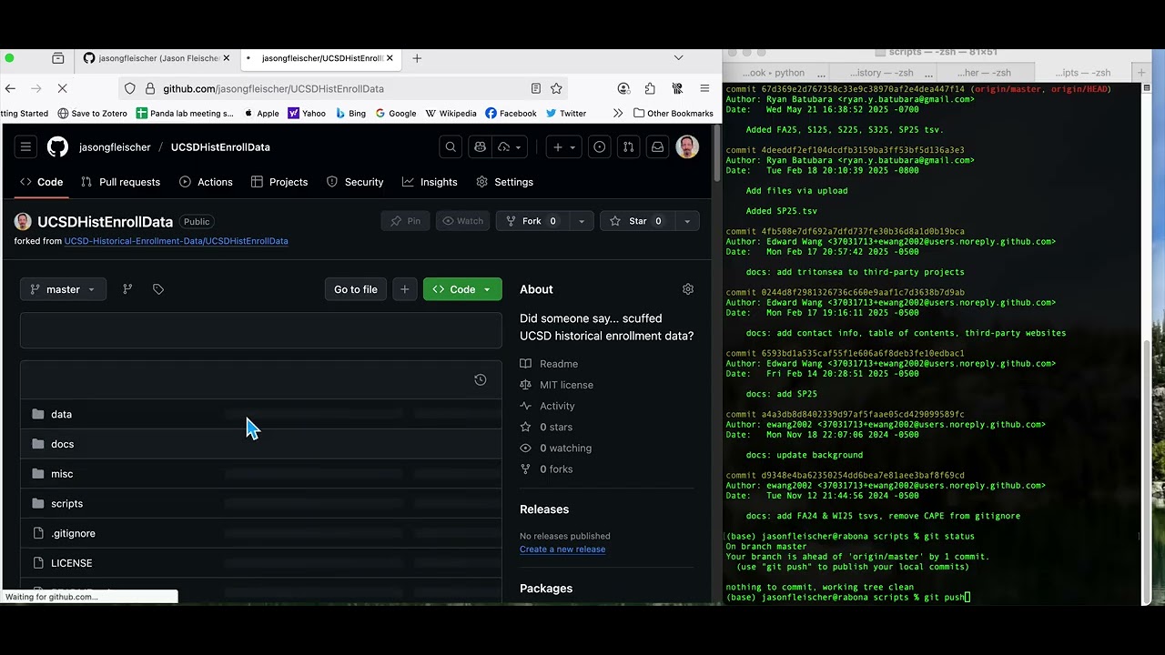 Basic git/GitHub operations