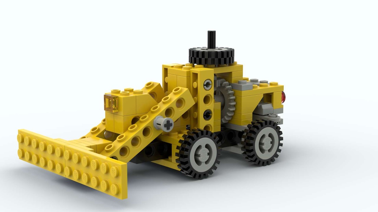 Lego 8020 1 b3   Bulldozer rotate 3D
