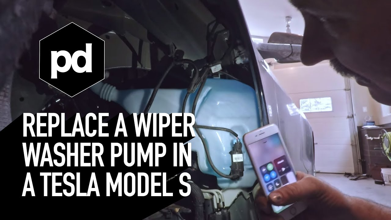 How to replace a wiper washer pump in a Tesla Model S 2014