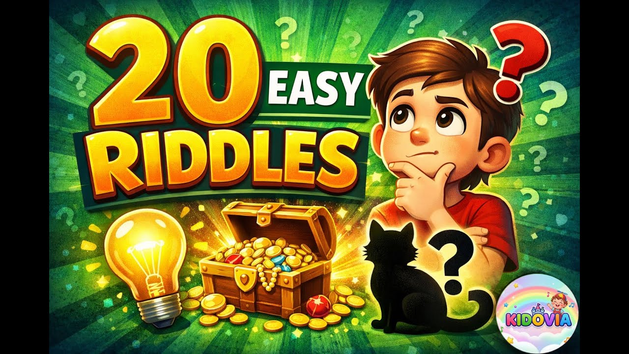 Guess the Riddles! KIDOVIA TV (20 Easy Riddles) English