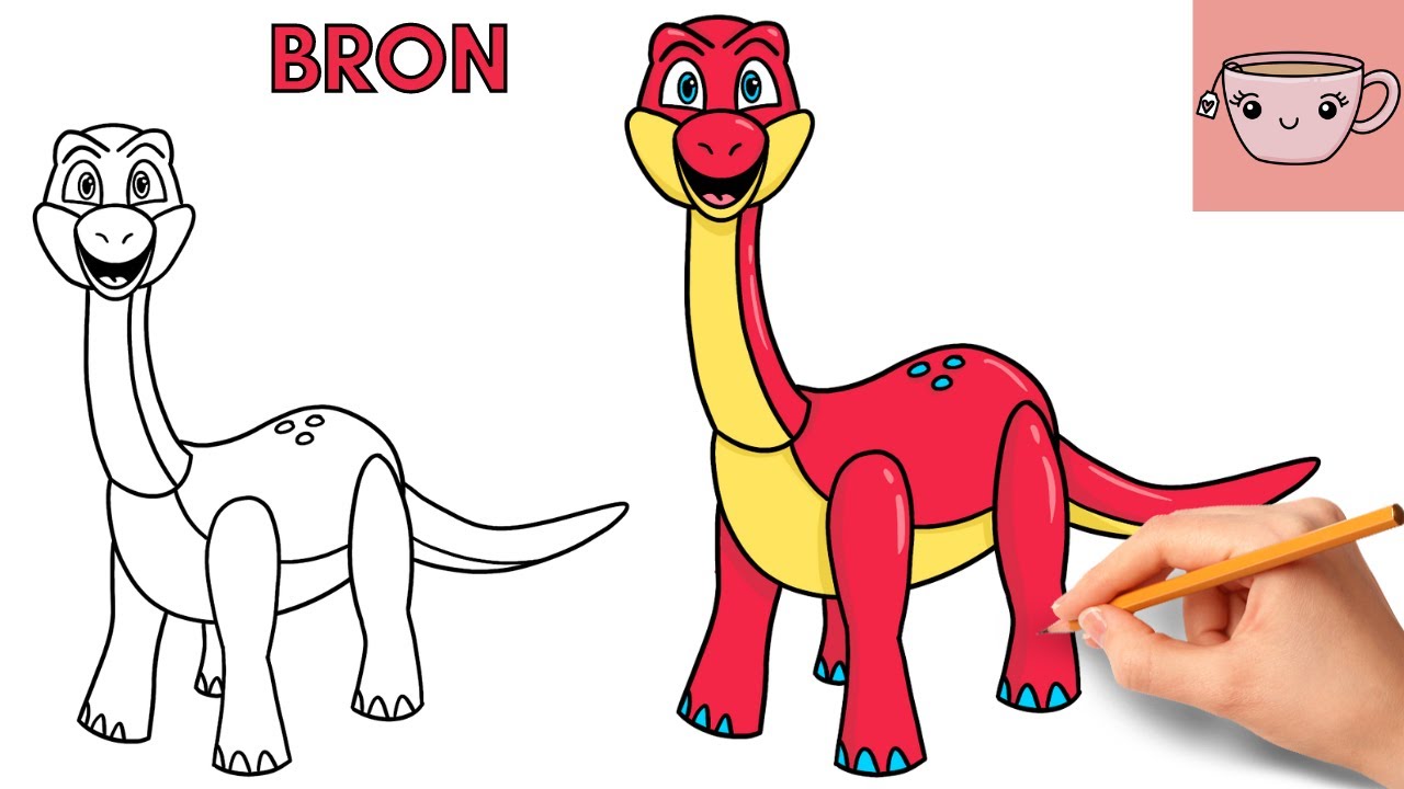 How To Draw Bron The Dinosaur | Poppy Playtime Toy | Cute Easy Step By Step Drawing Tutorial