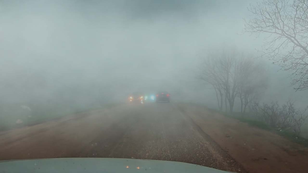 Driving Through Heavy Fog Through Mountain roads and villages | Relaxing Drive Through Foggy