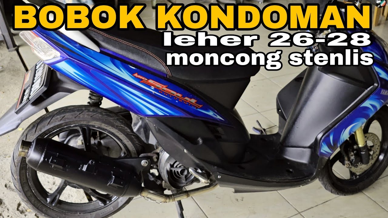 BOBOK KNALPOT KONDOMAN YAMAHA MIO GANTI LEHER STENLIS UKURAN PIPA 26 -28 MM MONCONG PAKE STENLIS