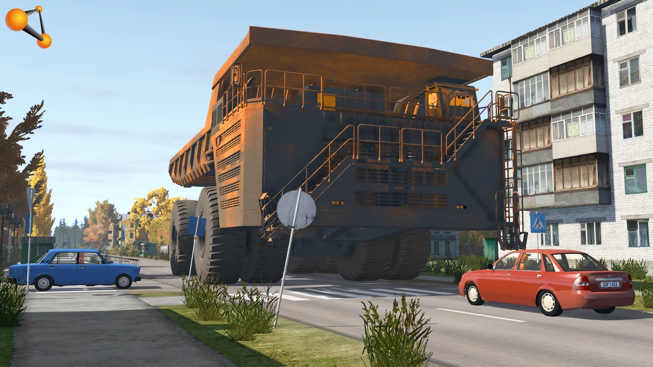 МАКСИМАЛЬНОЕ РАЗРУШЕНИЕ! БЕЛАЗ ПРОЕХАЛ ПО ЦЕНТРУ ГОРОДА | BeamNG.drive