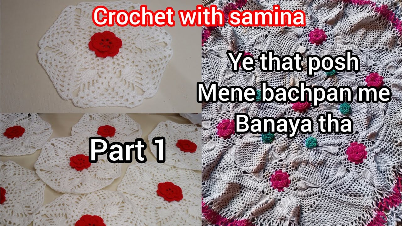 Crochet that posh design with flowers 🌺 crochet flower table mat @CrochetWithSamina9481 