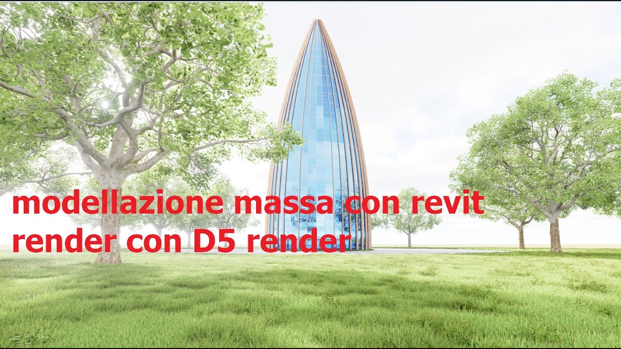 modellazione masse revit e render d5 render