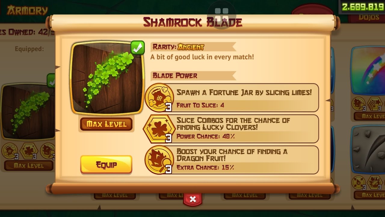 Fruit Ninja - Blade and Dojo Showcase: Shamrock Blade and Lucky Shamrock Dojo