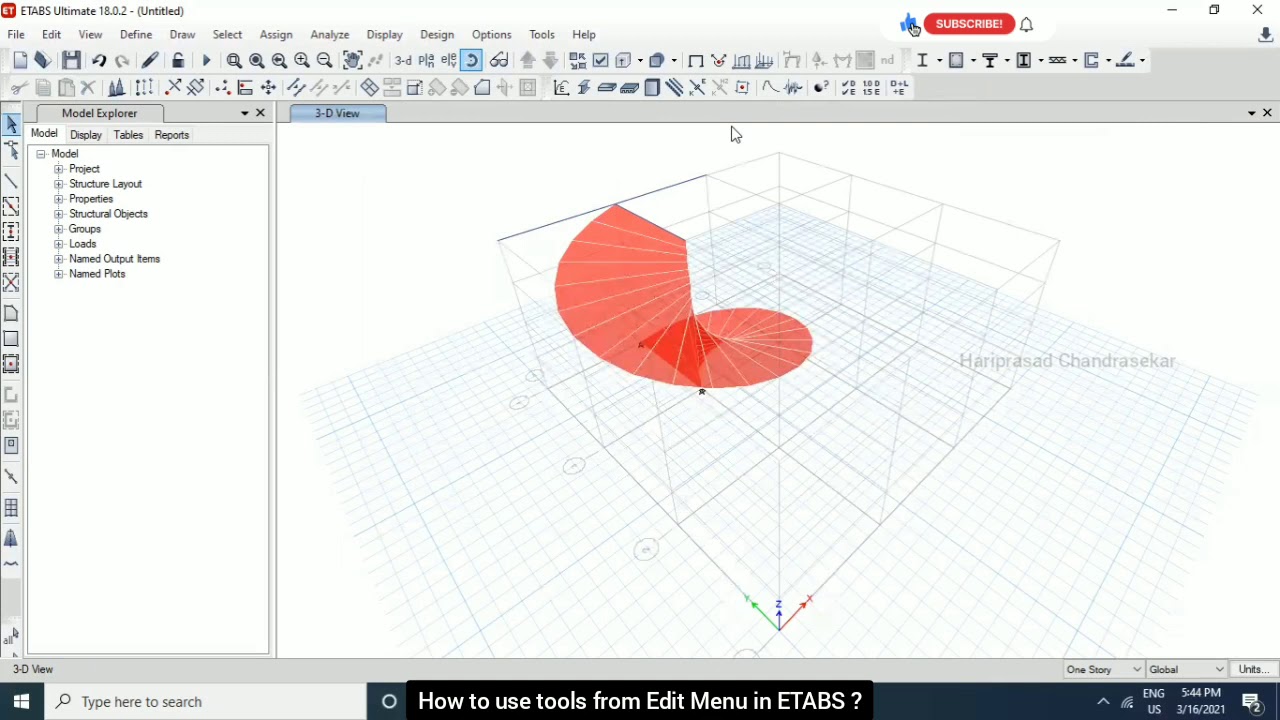 How to use tools from Edit Menu in ETABS ?