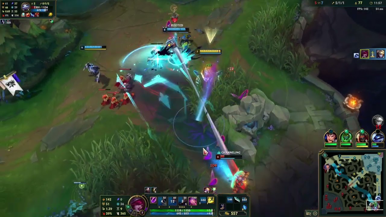 How to carry a 2/12 zed as Xayah