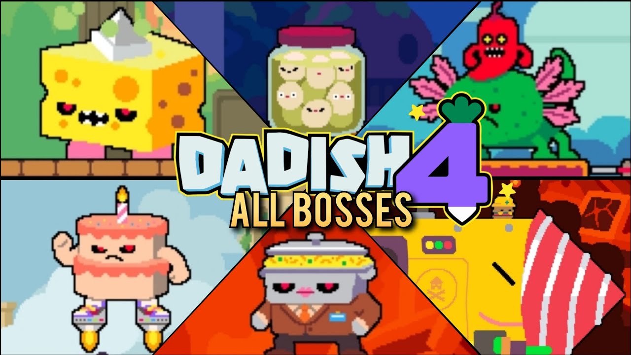 Dadish 4 - All Bosses + Mini Boss - Walkthrough