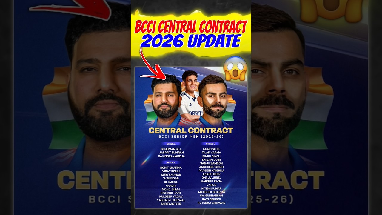 BCCI CENTRAL CONTRACT FOR 2026 YEAR🤯