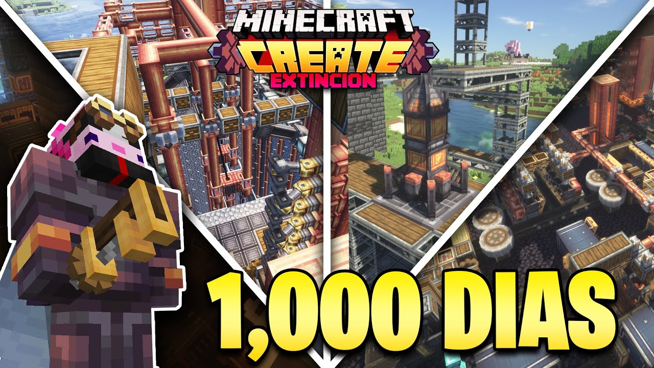 ✅Sobreviv&iacute; 1,000 DIAS en Minecraft CREATE MOD || pelicula completa y link de descarga