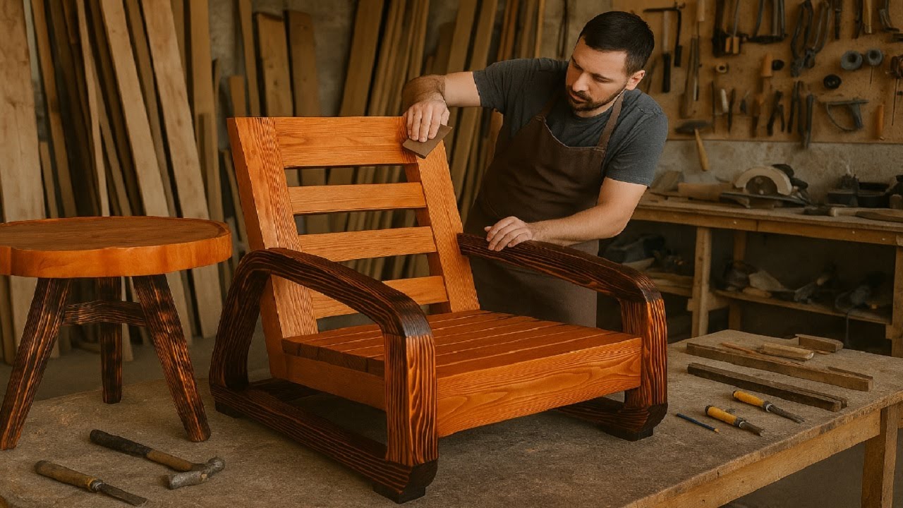 Build a Stylish Table and Chairs Set in an Intricate and Professional Way // Master Carpenter