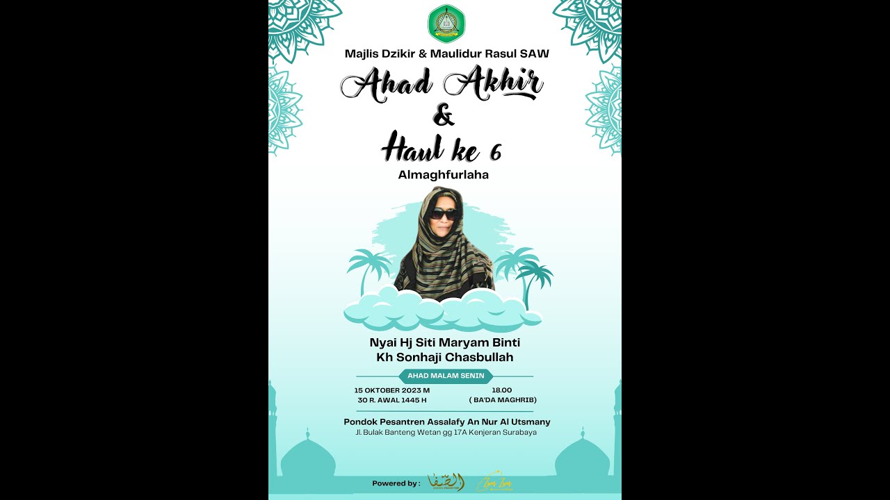 🔴 MAJLIS DZIKIR HAUL NYAI HJ. SITI MARYAM YANG KE. 6 DI PON-PES ANNUR SURABAYA TGL. 15 OKTOBER 2023M