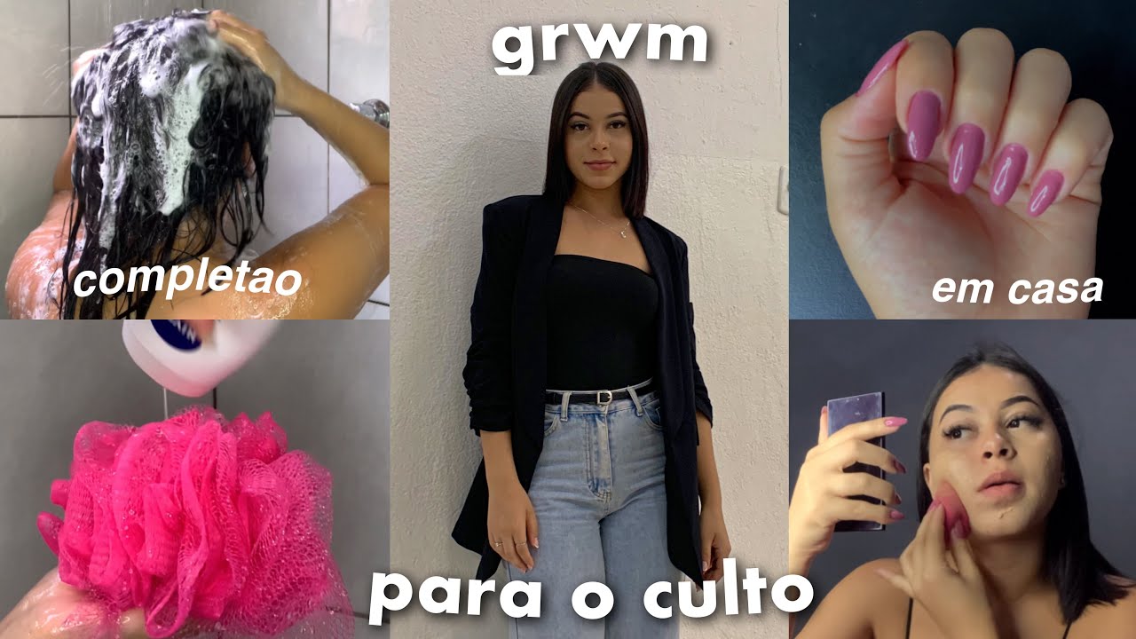 ARRUME-SE COMIGO COMPLETAO PARA IR PRO CULTO | cabelo,unhas,banho premium, maquiagem e look