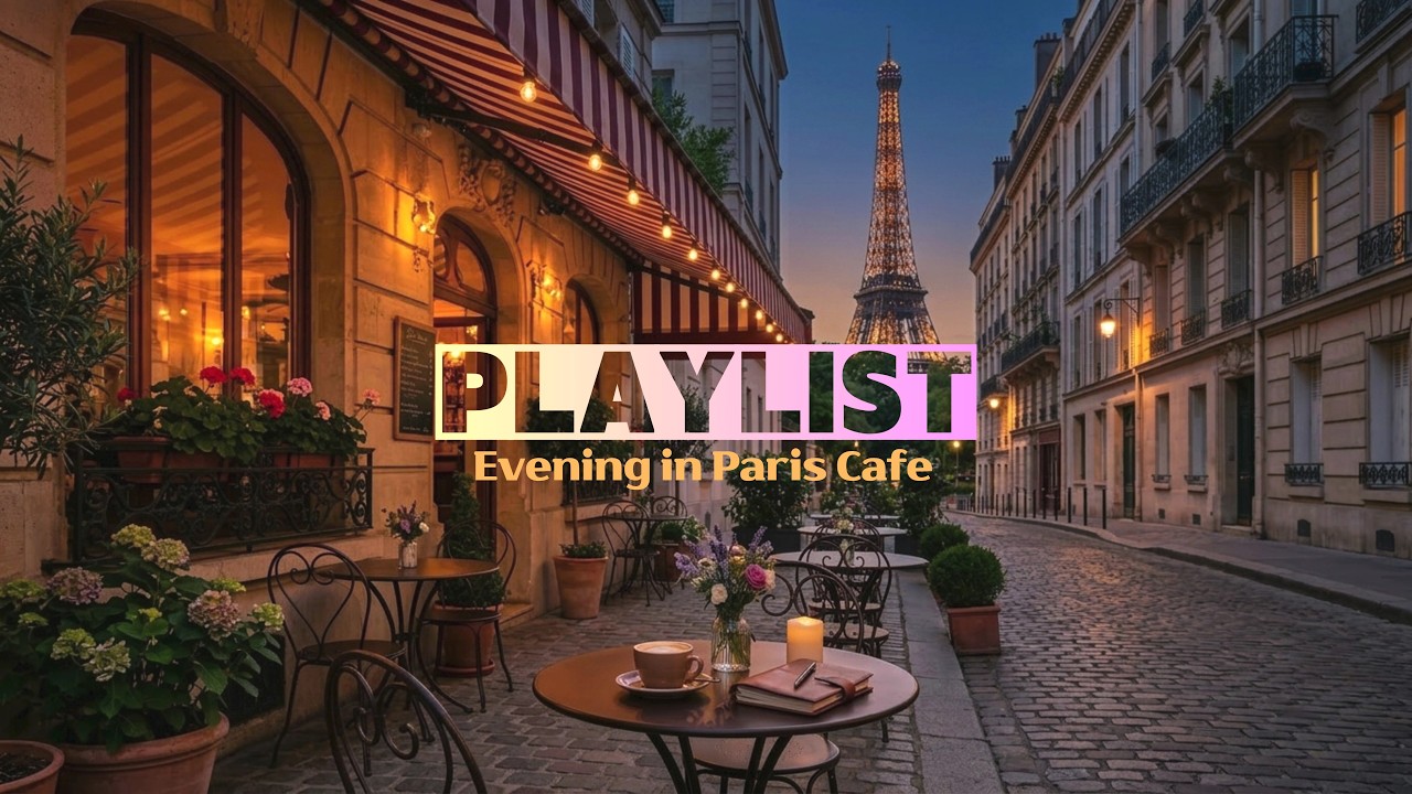 Romantic Evening in Paris Café ☕ French Jazz for Relaxing & Studying