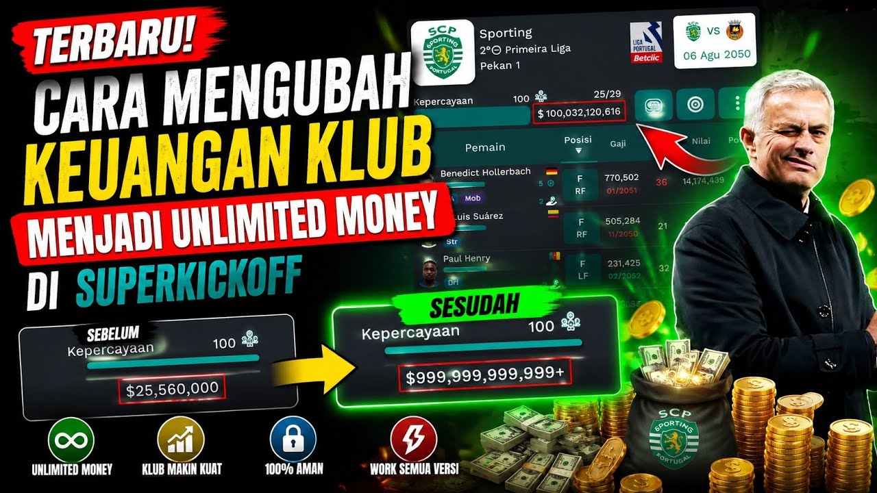 TERBARU! CARA MENGUBAH KEUANGAN KLUB MENJADI UNLIMITED MONEY DI SUPERKICKOFF - MODIF GAMING