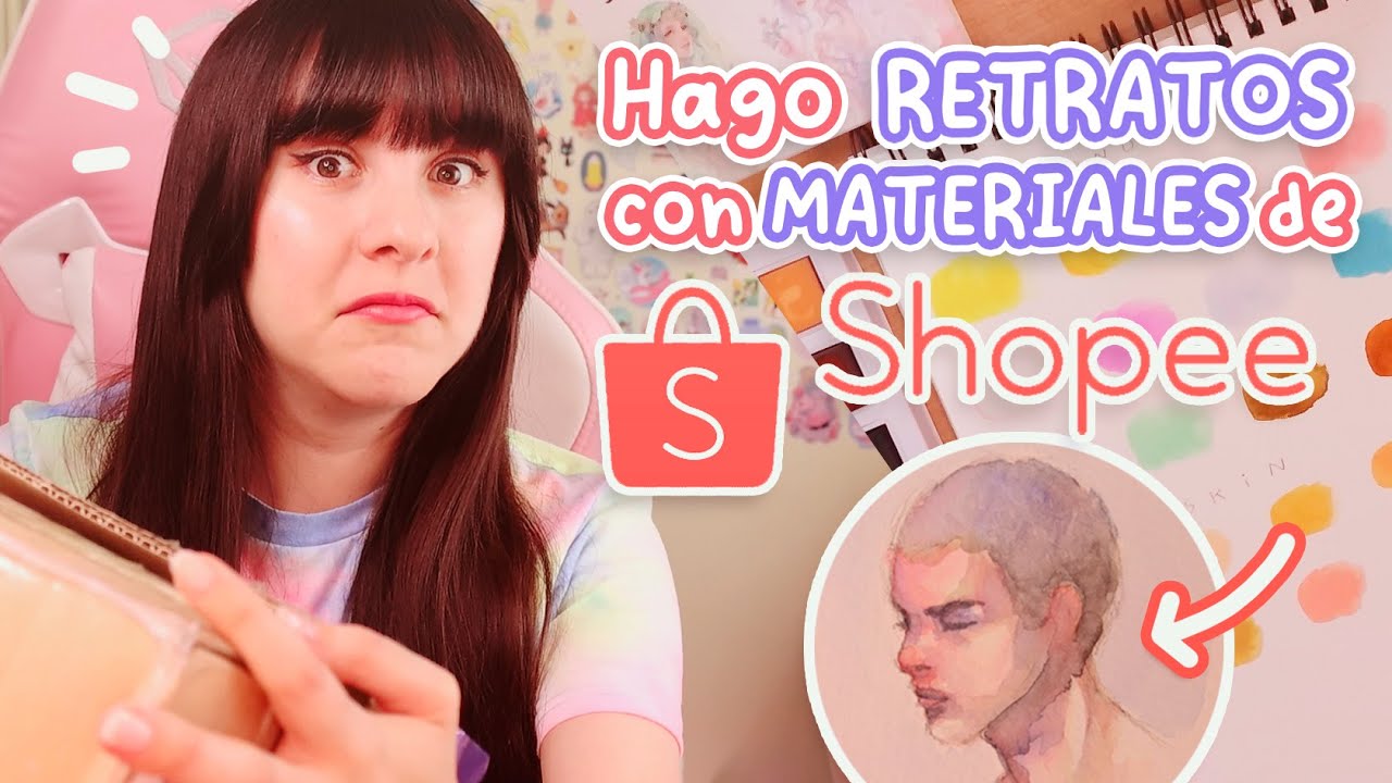 Hago retratos con productos de SHOPEE! 🎨 | Haul Shopee Chile