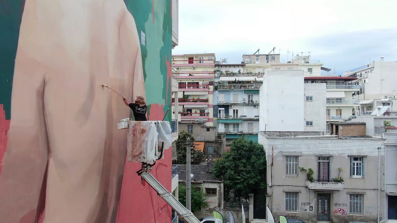 Jarus' mural Timelapse Creation | ArtWalk 7 | 7th International Street Art Festival Patras