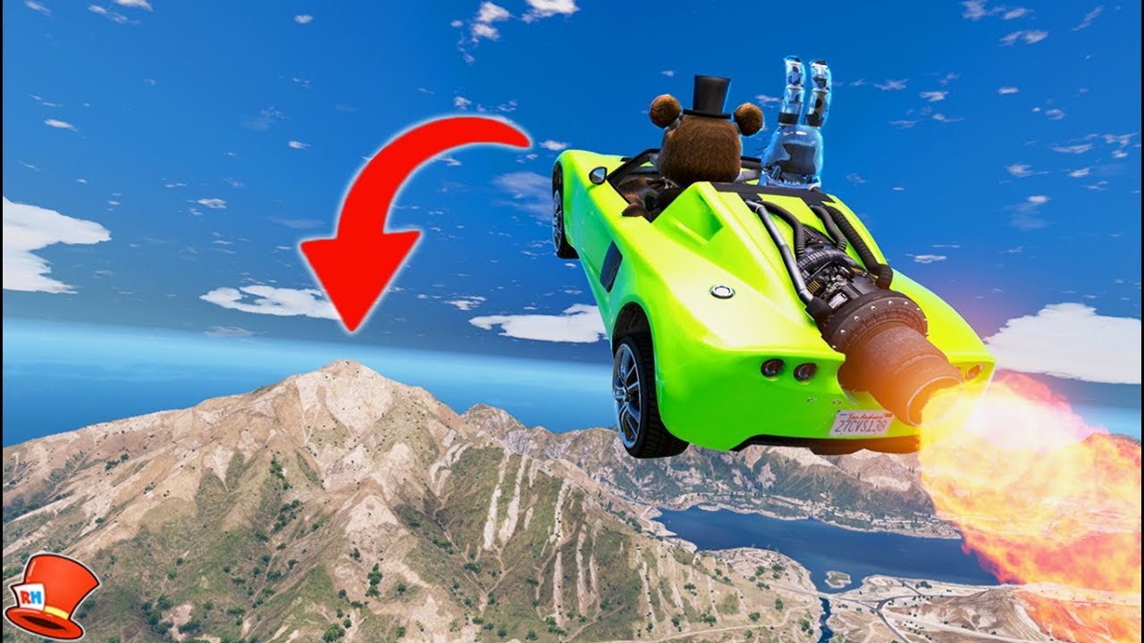 WORLD'S BIGGEST ANIMATRONIC JUMP STUNT! (GTA 5 Mods FNAF RedHatter)