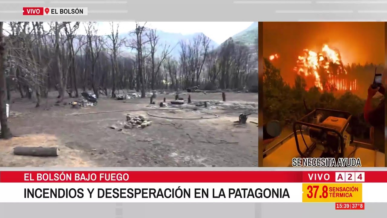 🔴 INCENDIOS EN EL BOLSÓN: SE REACTIVAN FOCOS EN LA PRECORDILLERA