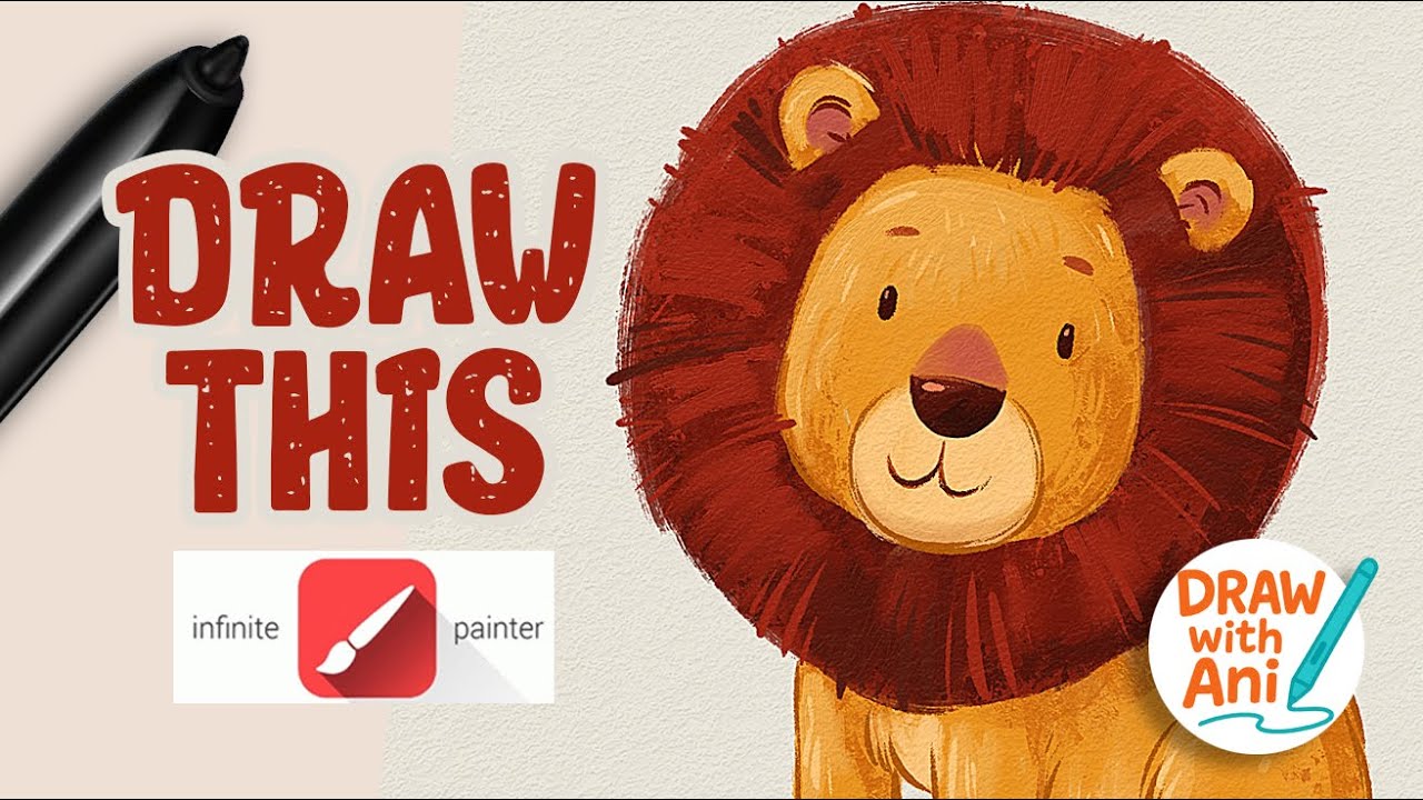 Draw this Whimsical Cute Lion Illustration in Infinite Painter