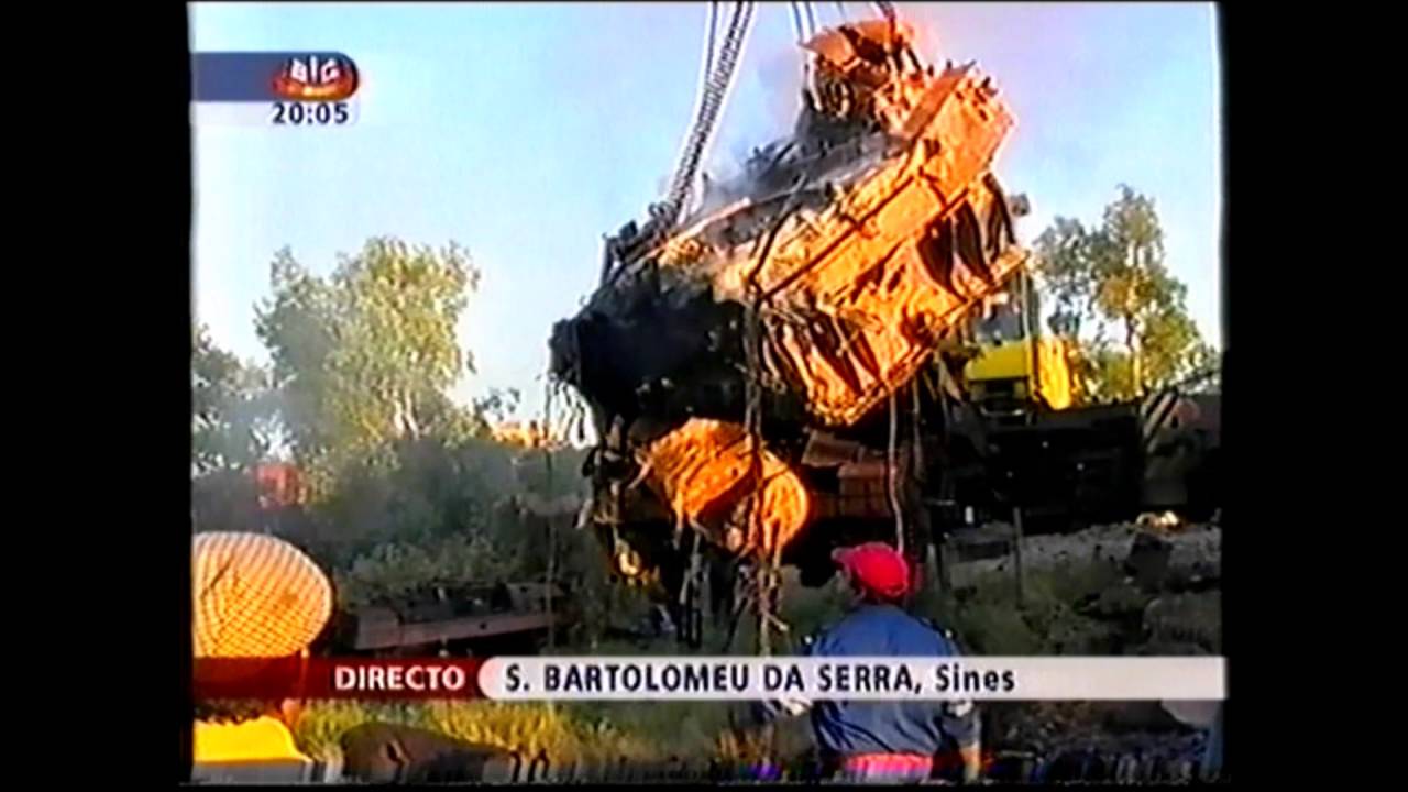 Reportagens TV sobre o acidente na Linha de  Sines em Maio 2003