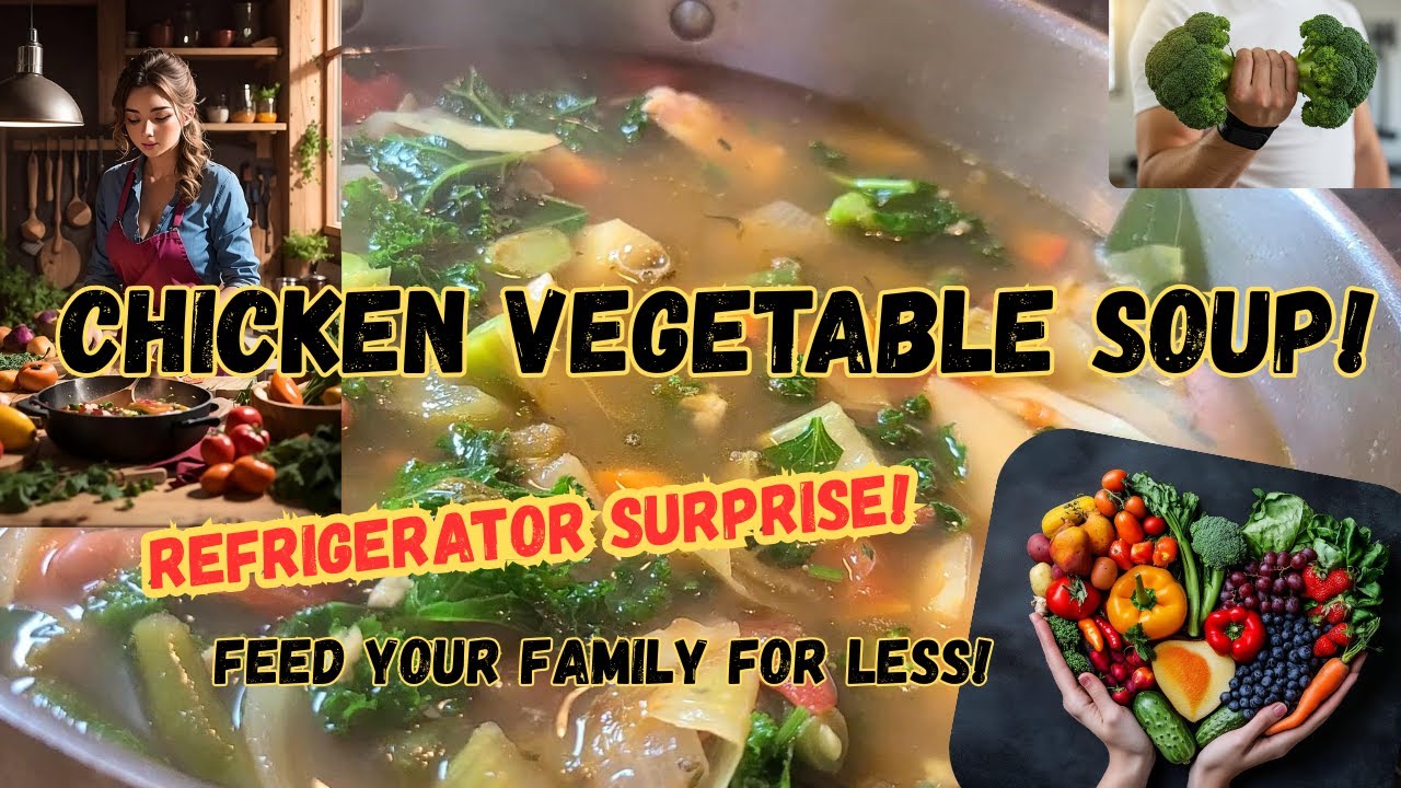 Simple Chicken Vegetable Soup! Refrigerator Surprise! 