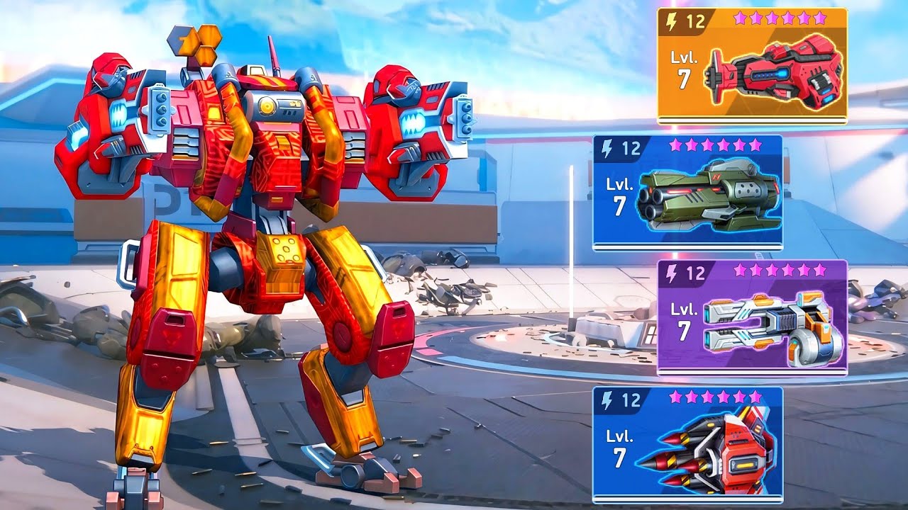 Orion with Chain Gun 12, Fragment Gun 12, Quantum Gun 12,  Javelin Rack 12 - Mech Arena