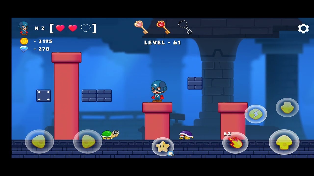 Edisi Capten America - Super Mano Bros Adventure Jungle World - level 61 #captainamerica