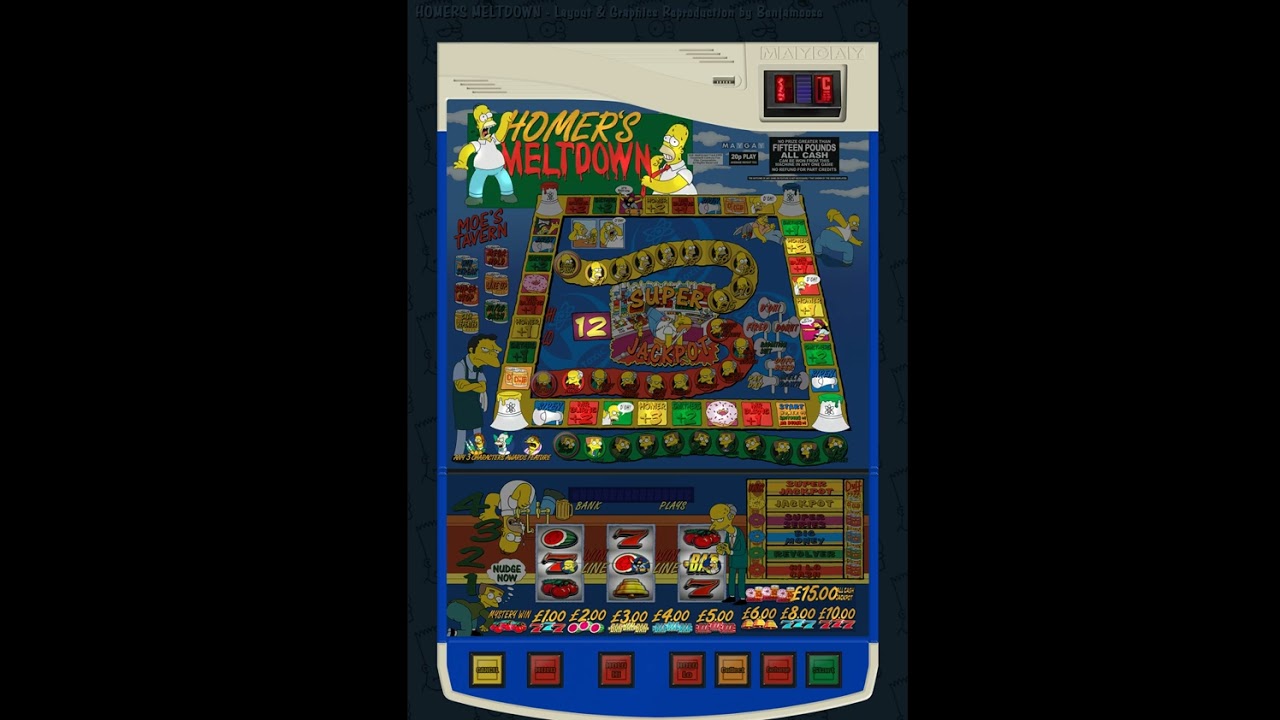 Maygay Homers Meltdown &pound;15 cash JP 20p play