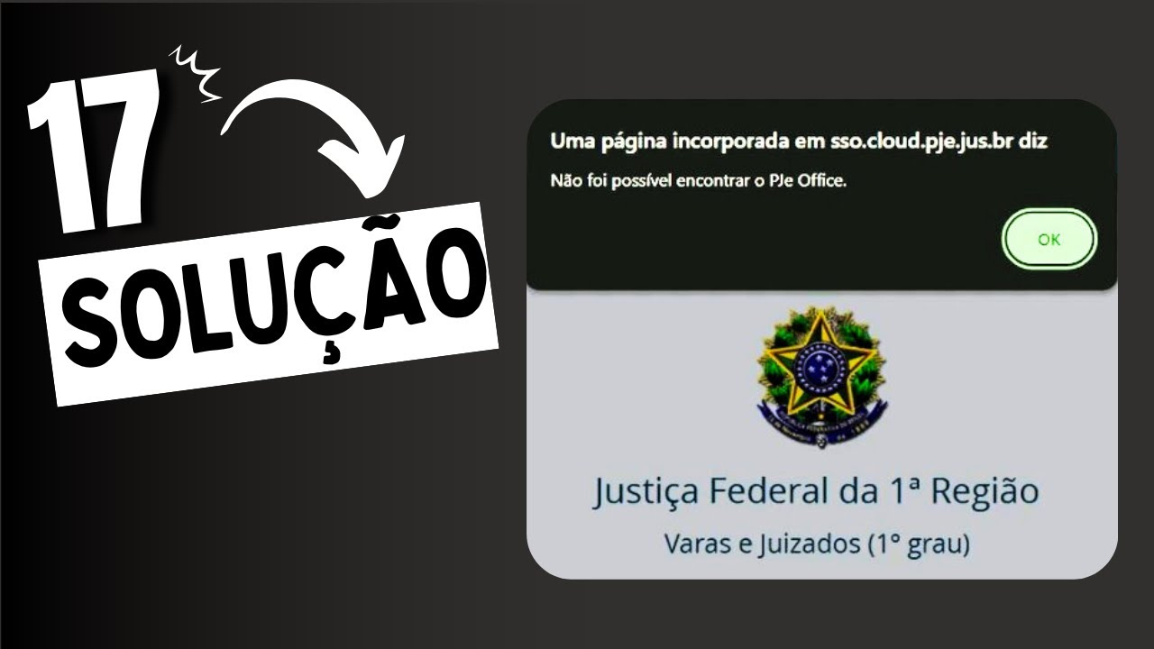 Solu&ccedil;&atilde;o - N&atilde;o foi poss&iacute;vel encontrar o Pje Office.