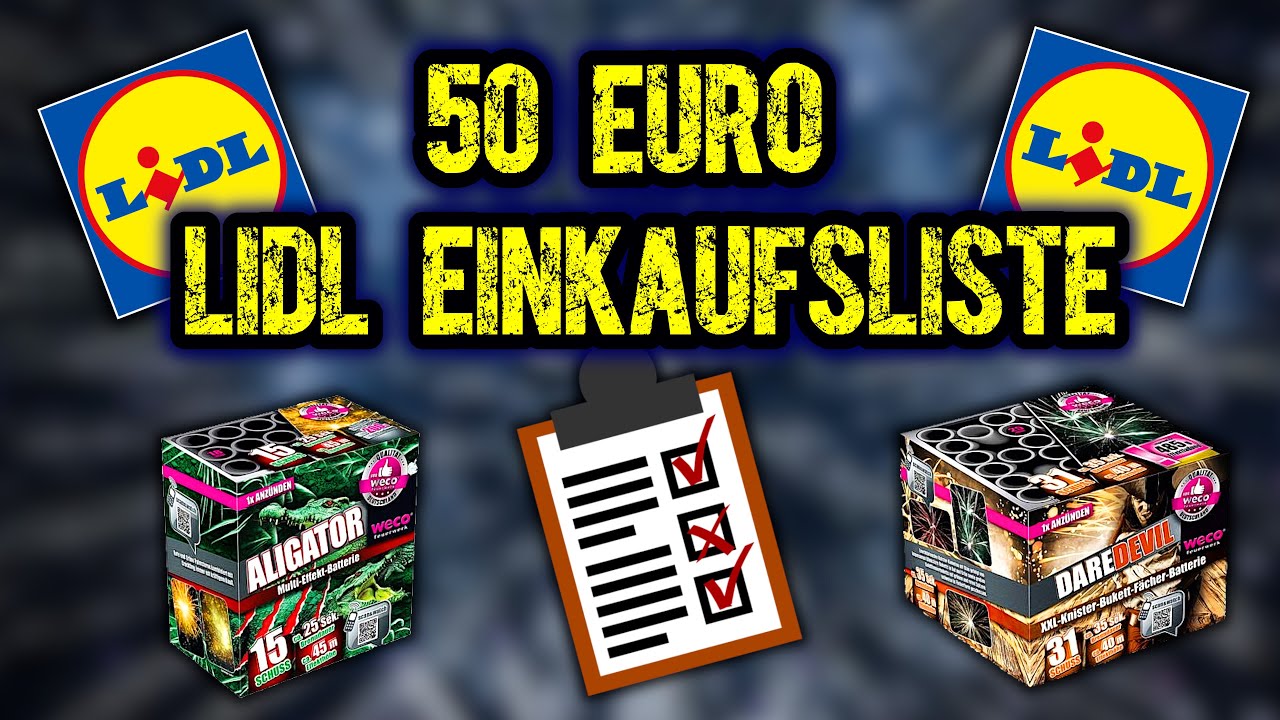 LIDL FEUERWERK EINKAUFSLISTE 2023/24 💥📝 50 EURO