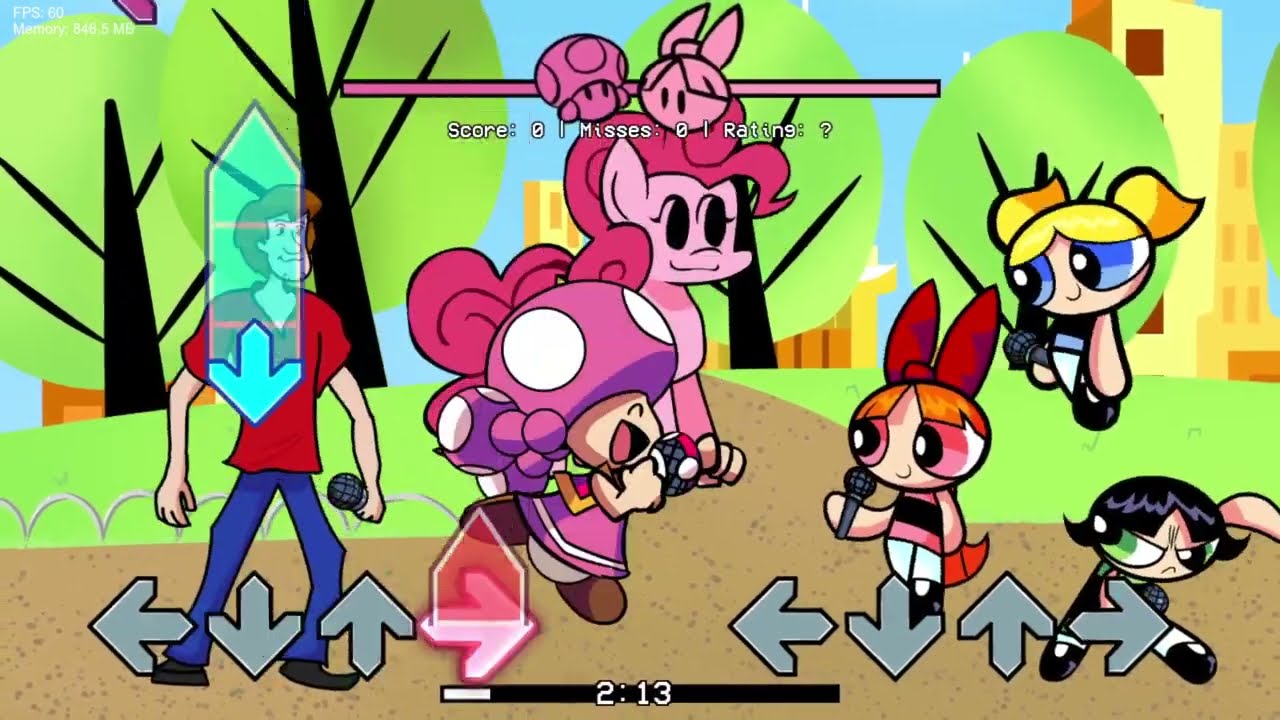 fnf song skibidi but its team toadette vs team powerpuff girls
