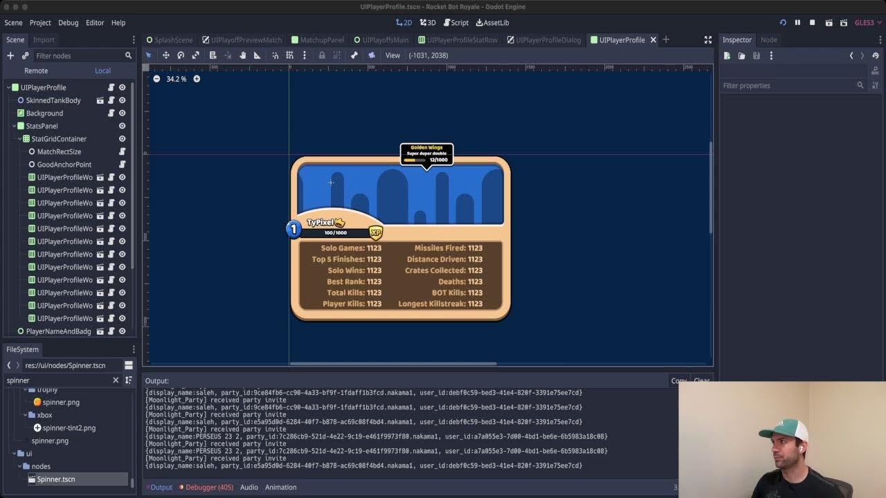 Rocket Bot Royale Update Devstream - Playoffs, Stats update #godotengine #godot #gamedev