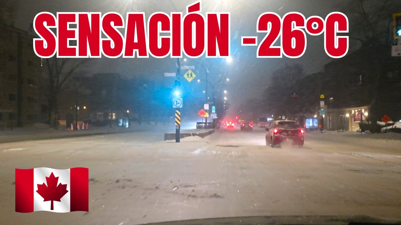 TORMENTA de NIEVE a -26°C en Canadá 🥶 Manejando en Silencio (ASMR)