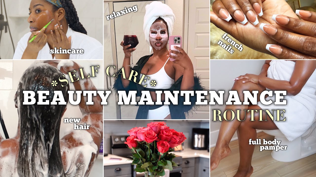 *RELAXING* SELF CARE BEAUTY MAINTENANCE ROUTINE | HAIRCARE, SKIN, HYGIENE + BODYCARE PAMPER ROUTINE