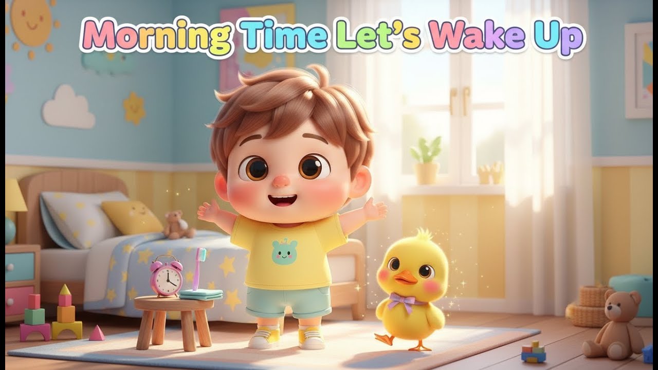 Morning Time Let’s Wake Up – Nursery Rhyme, Toddler Learning Daily Routine Playful Wake-Up Adventure
