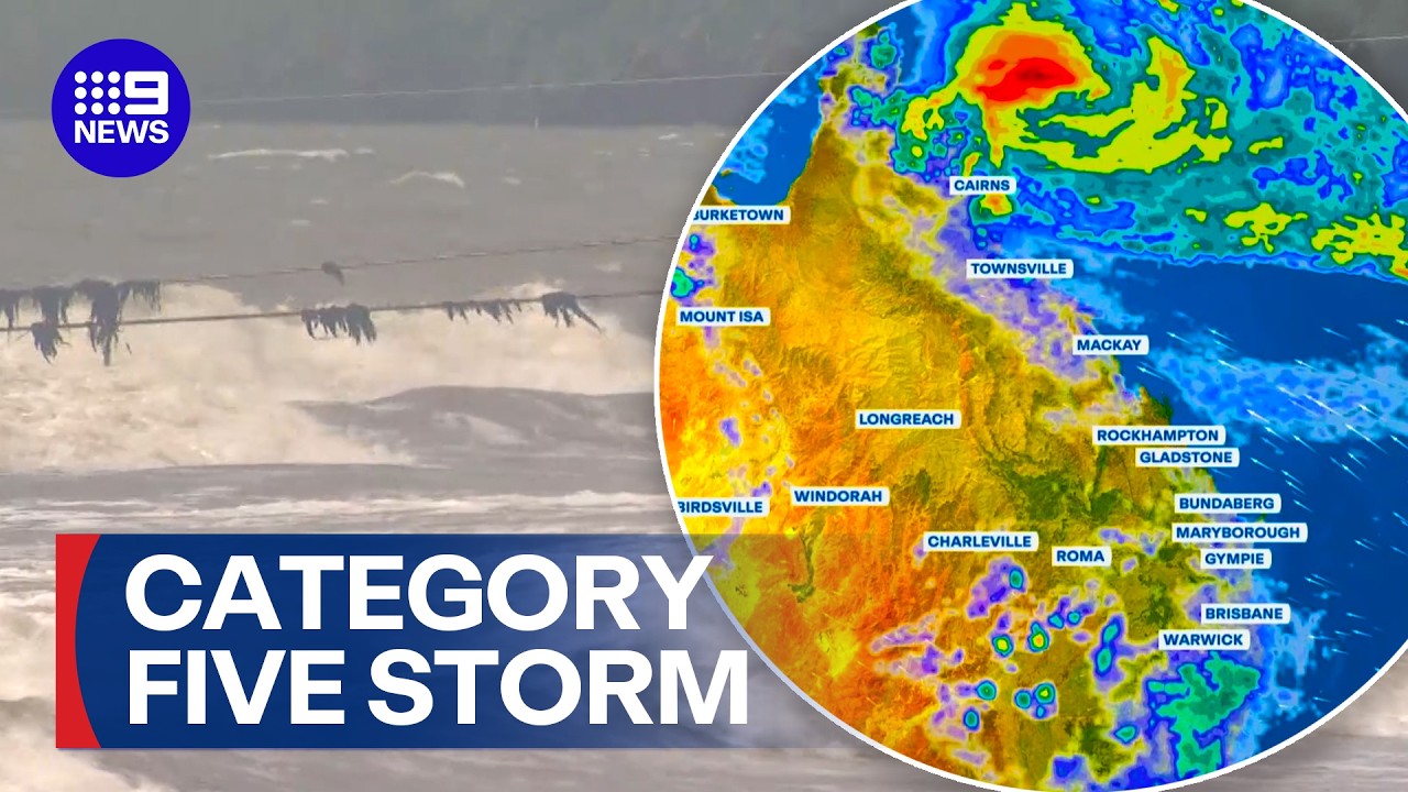 Final warnings as Cyclone Narelle strengthens to category five | 9 News Australia