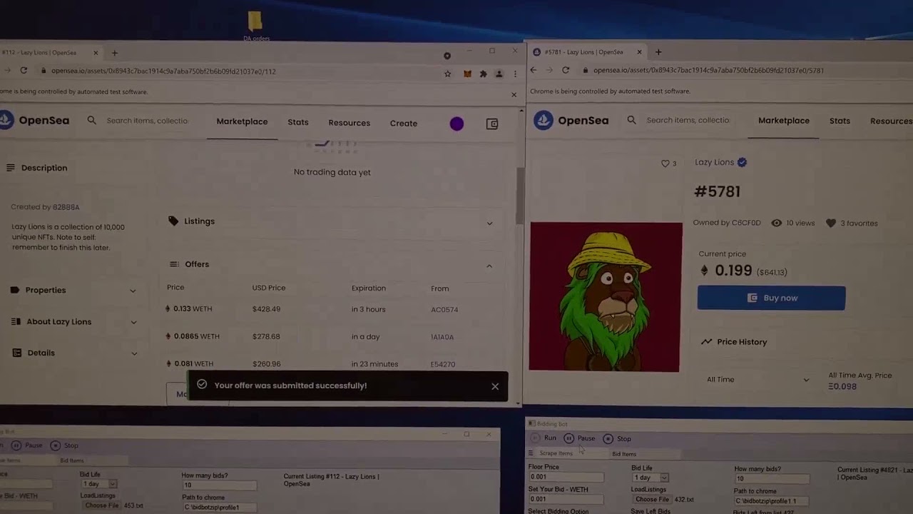 OpenSea Bidding Bot - 20 ETH a week flipping NFTs [OPENSEA BOT]