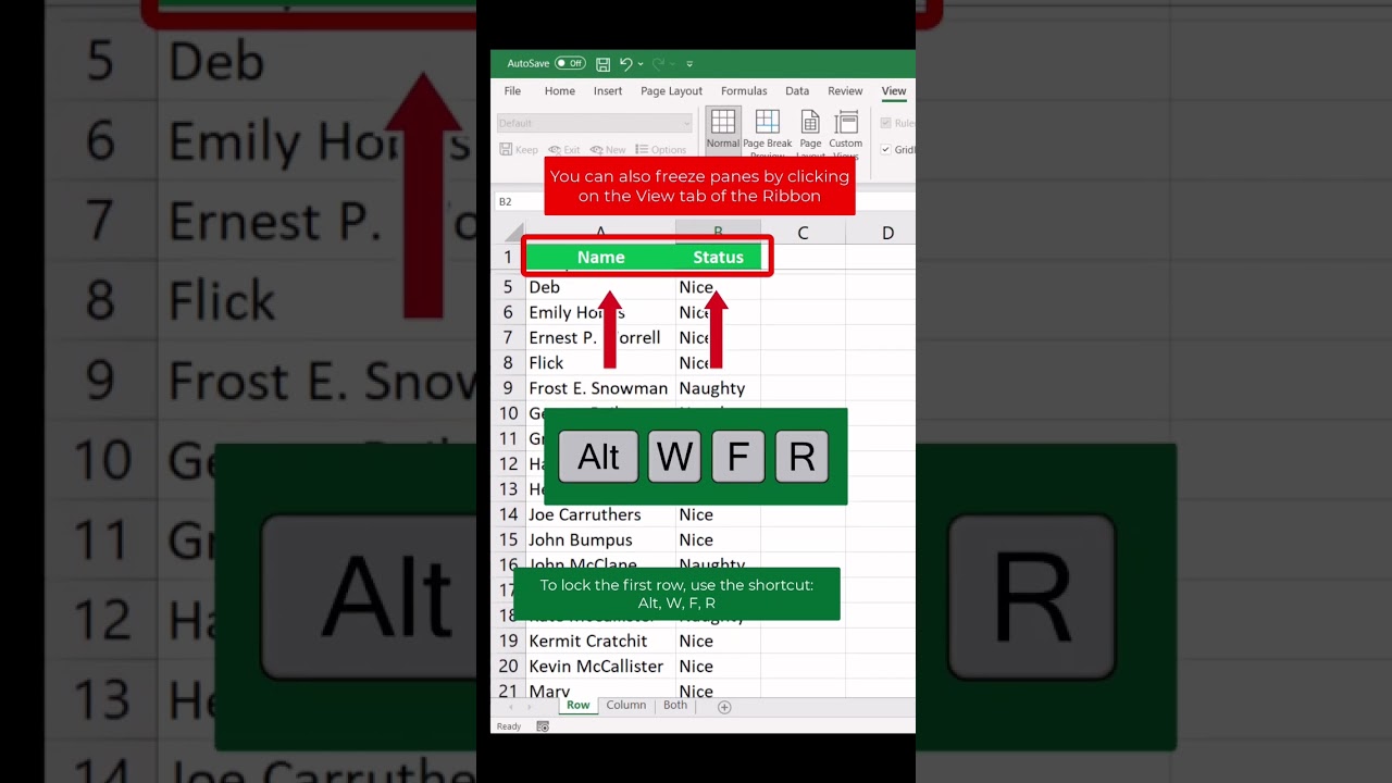 Freeze Panes in #excel