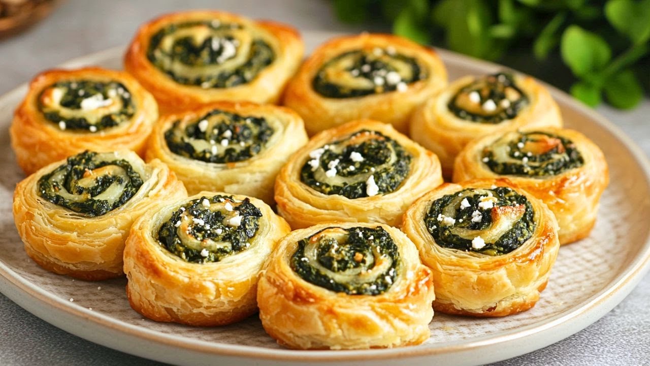 Warum kannte ich dieses Rezept früher nicht? Super schnelle Blätterteig Röllchen mit Spinat und Feta