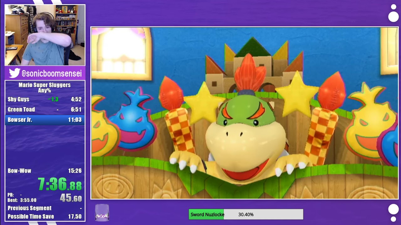 Mario Super Sluggers Any% in 15:16 (Former WR)