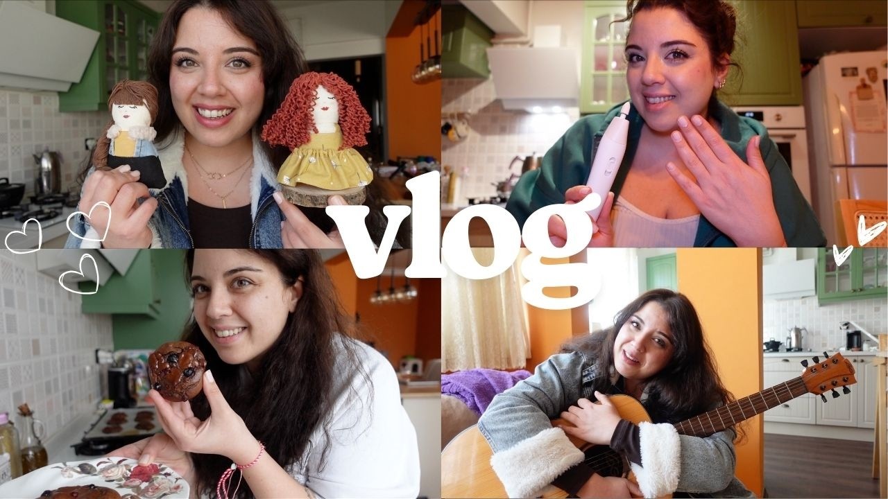 EVDE KURU MANİKÜR DENİYORUZ, GLUTENSİZ COOKİE YAPIYORUZ, GİTARIMLA OYNUYORUM #vlog