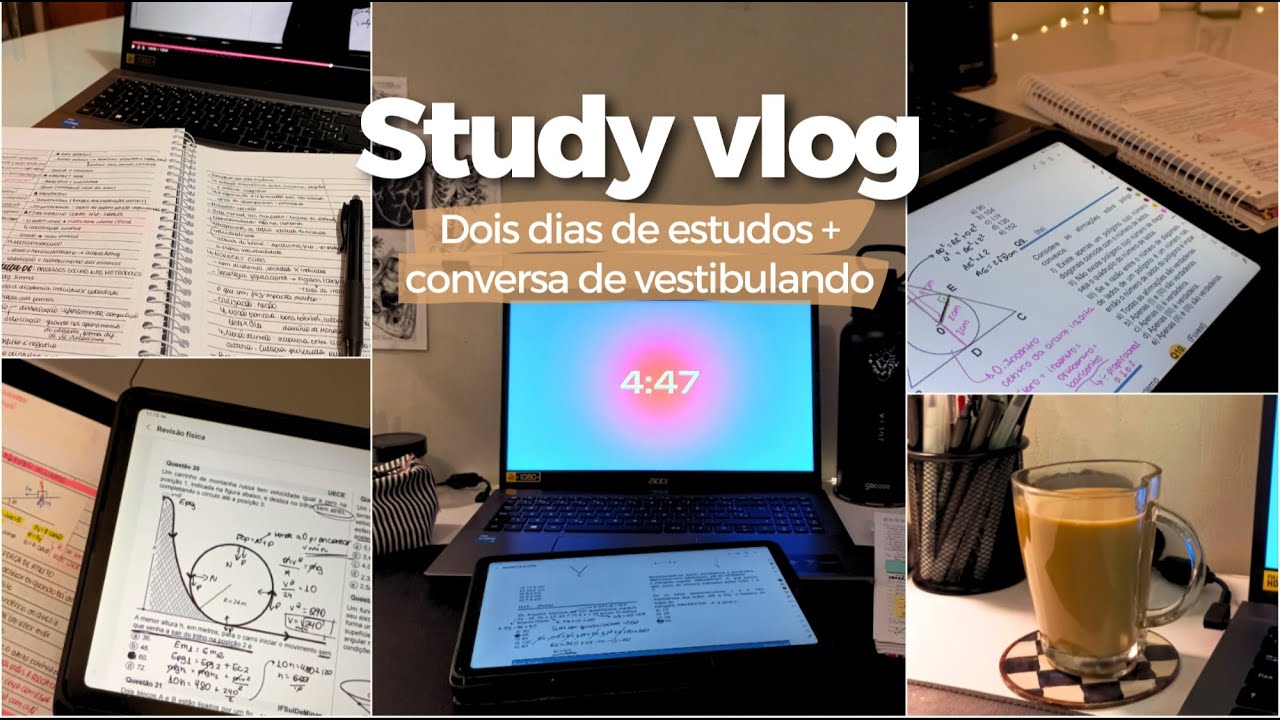 STUDY VLOG | Dois dias de estudos + conversa de vestibulando + anotações,  motivação, rotina...