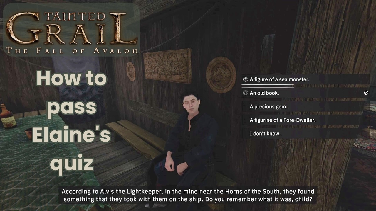 Tainted Grail - How to pass Elaine's quiz