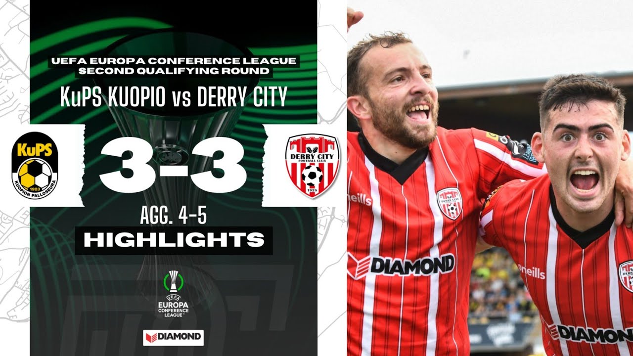 WHAT A GAME!! 🔥 - KuPS Kuopio 3-3 Derry City - Agg. 4-5 - UECL Highlights - 03/08/2023