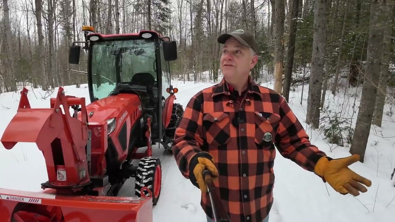 740 Bladeing Driveway Ice. Трактор Kubota LX2610. Снегоочиститель LX2980. Задний отвал RB1672. 4K