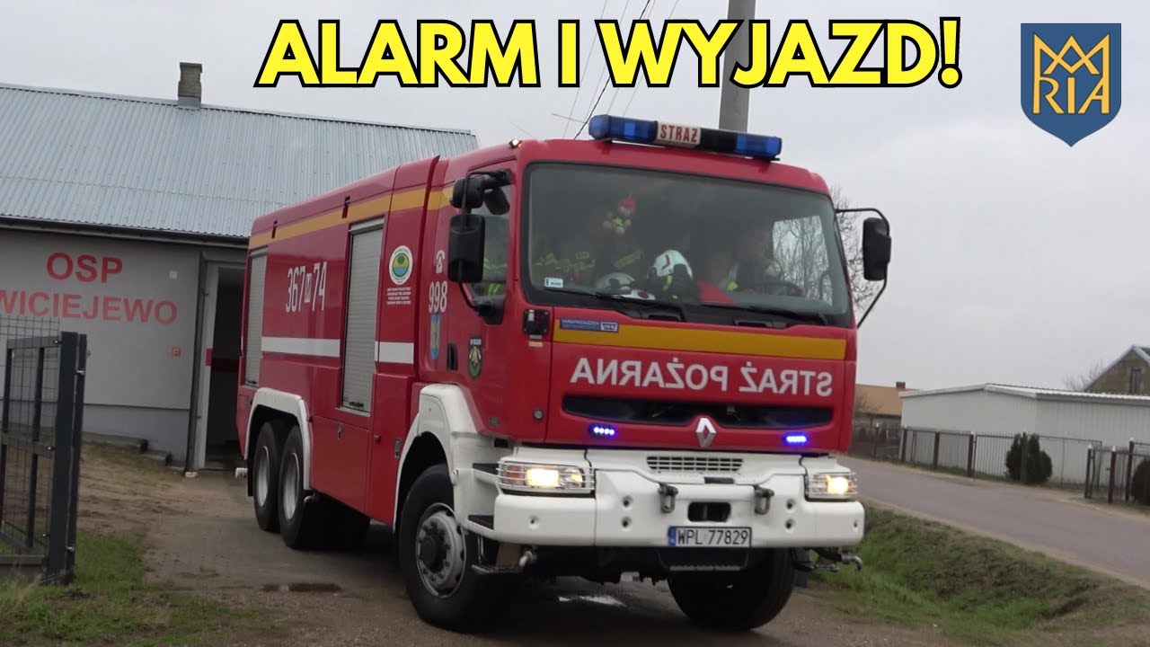 Alarm i wyjazd ciężkiego wozu 367[M]74 GCBA Renault Kerax/ISS Wawrzaszek z OSP Wiciejewo!