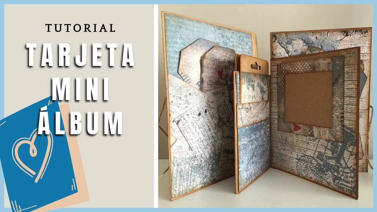 Tutorial scrapbook (PASO A PASO) - Tarjeta mini Álbum de Fotos para FELICITACIÓN